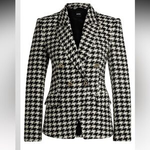 Boss Women's Houndstooth Blazer in Black and White | size 14 NWT